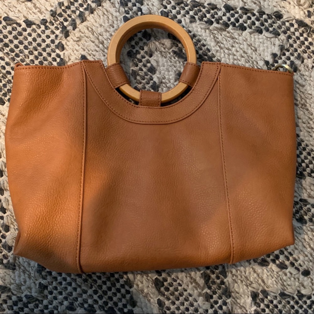Anthropologie Cognac Brown Handbag